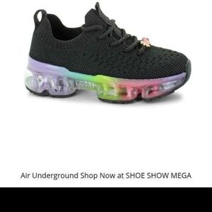 Black Kids Shoes with Rainbow Sole